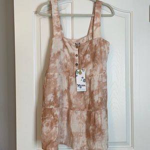 Marisa dress- twisted tie dye tan